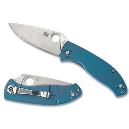 Buy Spyderco C122TIBLP Tenacious Blue 8Cr13MoV Stainless Blade Knife online