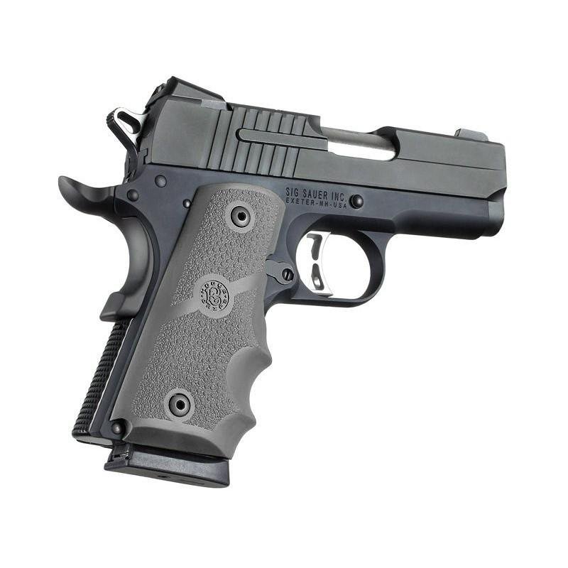 Hogue 43002 Officers Model Overmolded Rubber Grips Finger Grooves - Hogue