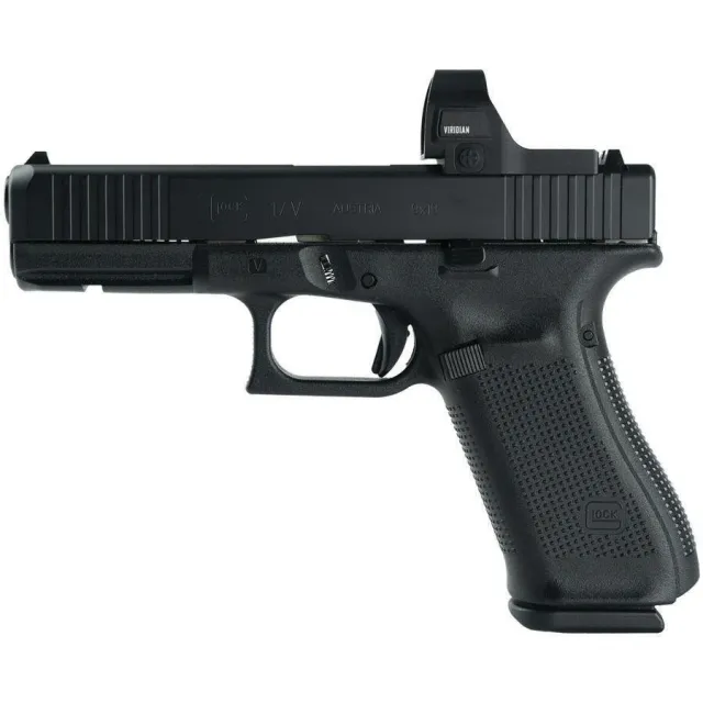 Glock V-Series Model 17 Handgun 9mm Luger 17rd Magazines (3) 4.5 Barrel Viridian RFX35 Black Cerakote Austria - Glock Inc. - 9mm