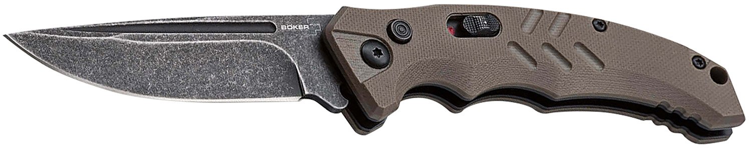 Boker 01BO483 Intention II Folding Drop Point Plain D2 Steel Blade Brow... - Boker