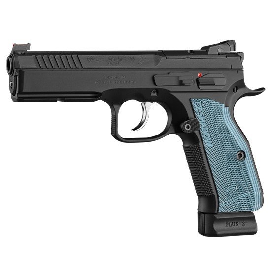 CZ Shadow 2 Optics-Ready 9mm Pistol - Black 4.89" Barrel 19rd Blue Grips - CZ-USA - 9mm