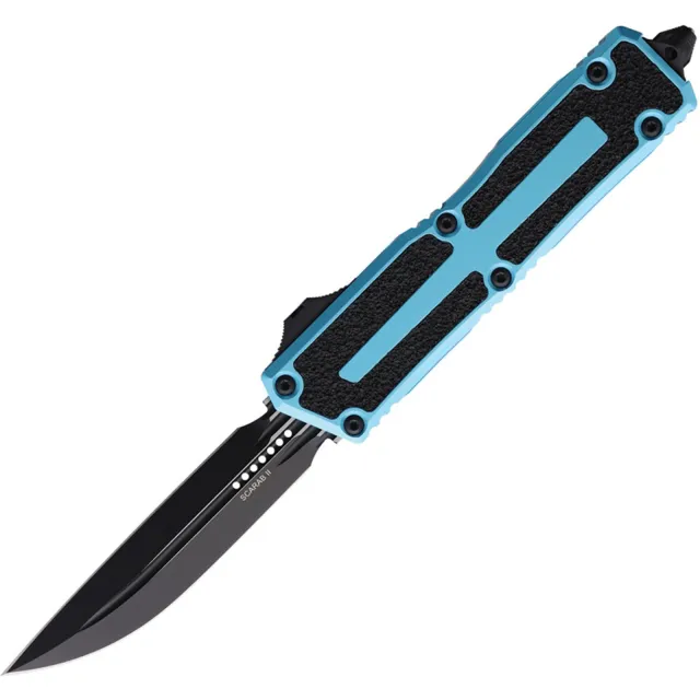 Microtech Scarab II G3 OTF 3.97 In D/E-S Black Turquoise Alu Handle - MICROTECH for sale at Iron and Lace