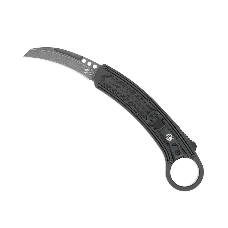 Cobratec CTBK OTF Karambit D2 Blade Black 6061-T6 Aluminum Chassis - CobraTec Knives