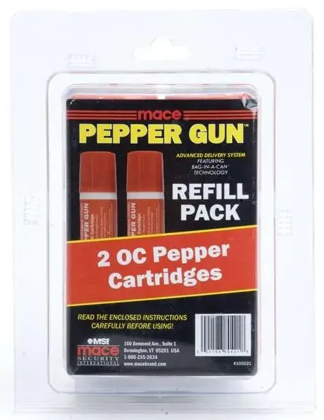 MSI 80421 Mace Pepper Gun 28g 2 Pack Refill Cartridges