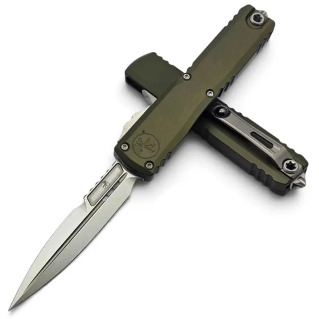 Microtech Ultratech G3 ZBP 3.55 In Bayonet Stonewash OD Green ALU Handle - MICROTECH for sale at Iron and Lace