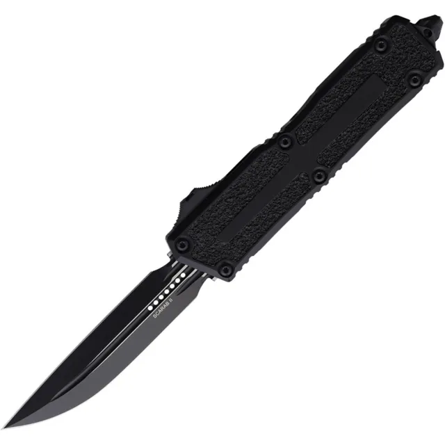 Microtech Scarab II G3 1180-1T 3.97 In D/E-S Black Aluminum Handle - MICROTECH