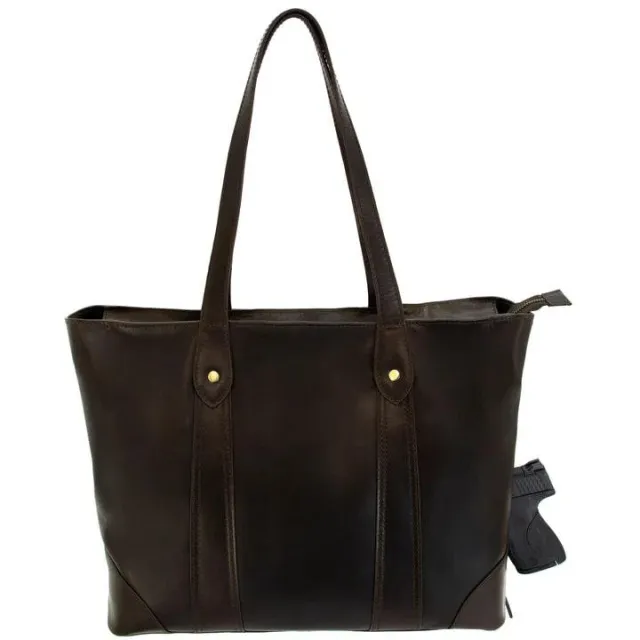Cameleon 49164 Gaia Conceal Carry Tote Brown Leather 12.25"x15.25" - Rugged Rare