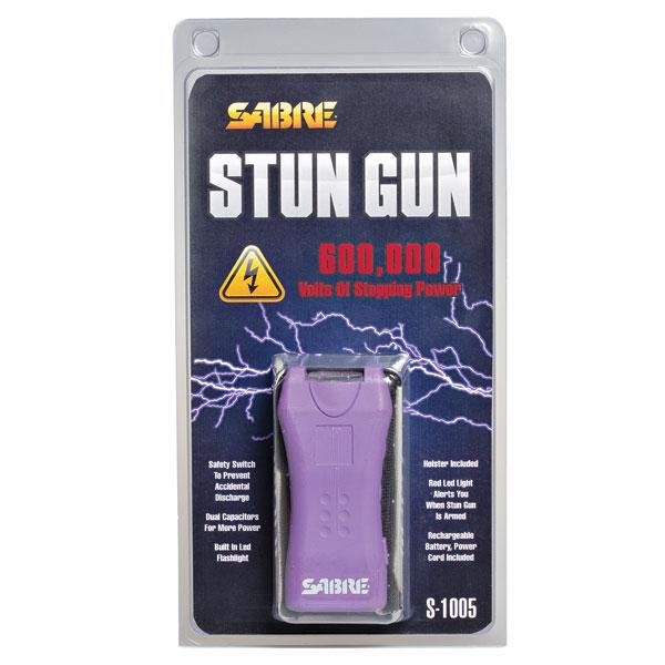 Buy Sabre Dual Capacitor Stun Gun Purple - 1.60 uC Charge with LED Flashlight online