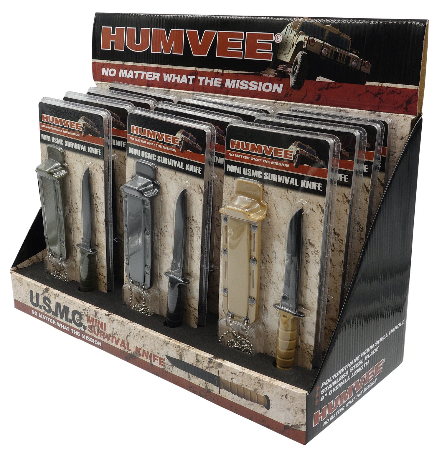 Buy Humvee Adventure Gear HMVDBUSMC 3.5" Combat Knife Display - USMC online