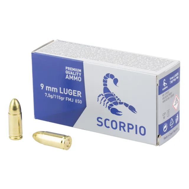 STV Technology Scorpio 9mm 115 Grain 50rd Full Metal Jacket Ammo (S9MM115F) - STV Technology - 9MM
