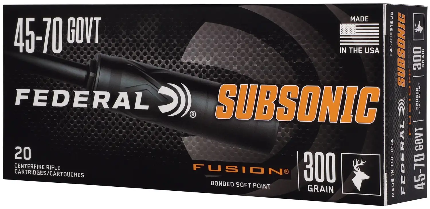 Buy Federal 45-70 GOVT 300GR FUSION SUBSONIC 20 F4570FS1SUB online