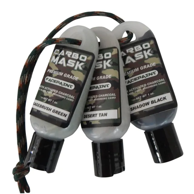 Carbomask 310156 Facepaint Black/Sage/Tan 1oz 3pk Water-Based - Carbomask