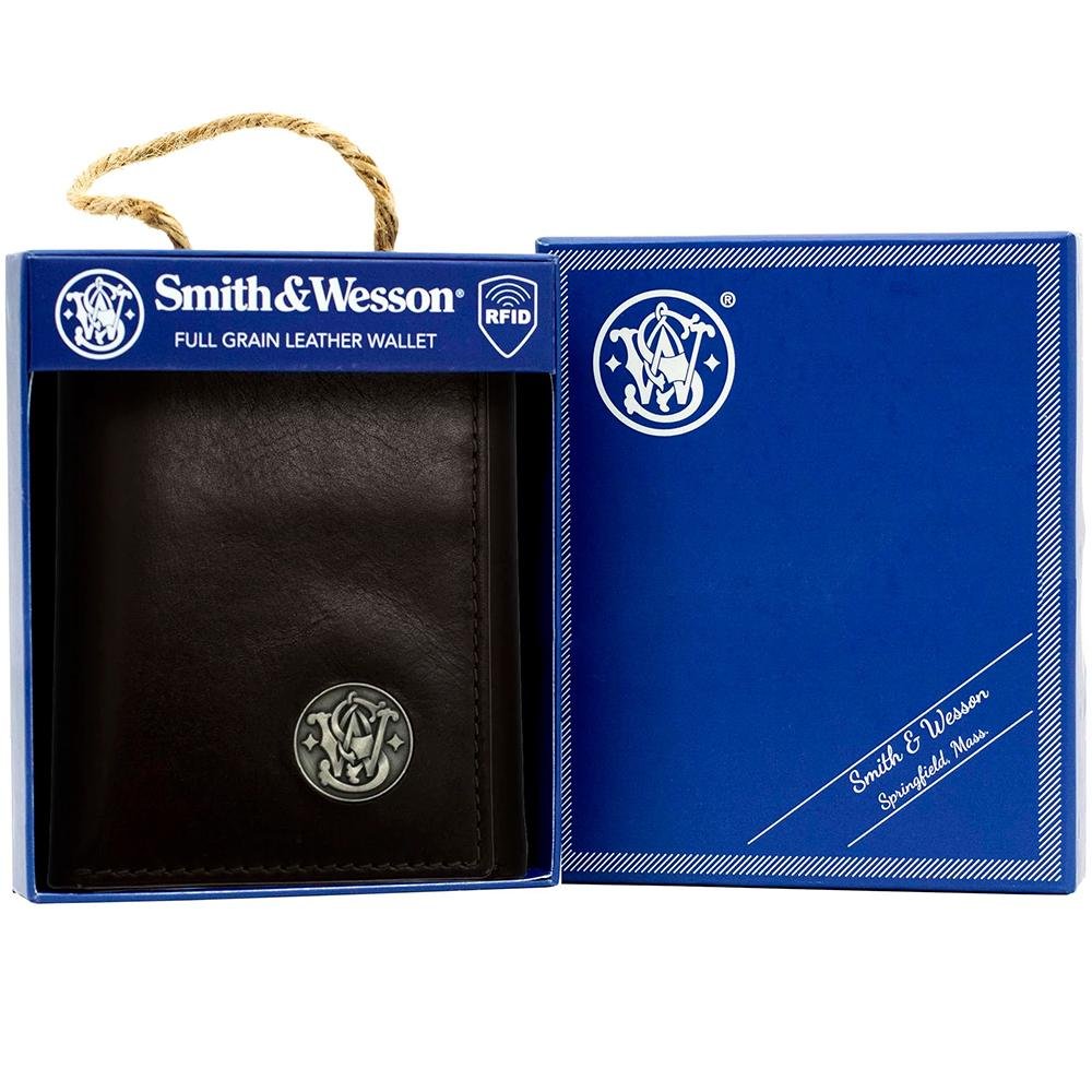 Smith & Wesson Tri-Fold Wallet Brown - Rugged Rare