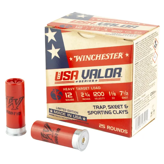 Winchester USA Valor 12 Gauge 2.75 in 1 1/8 oz 7.5 Shot 25 Rounds