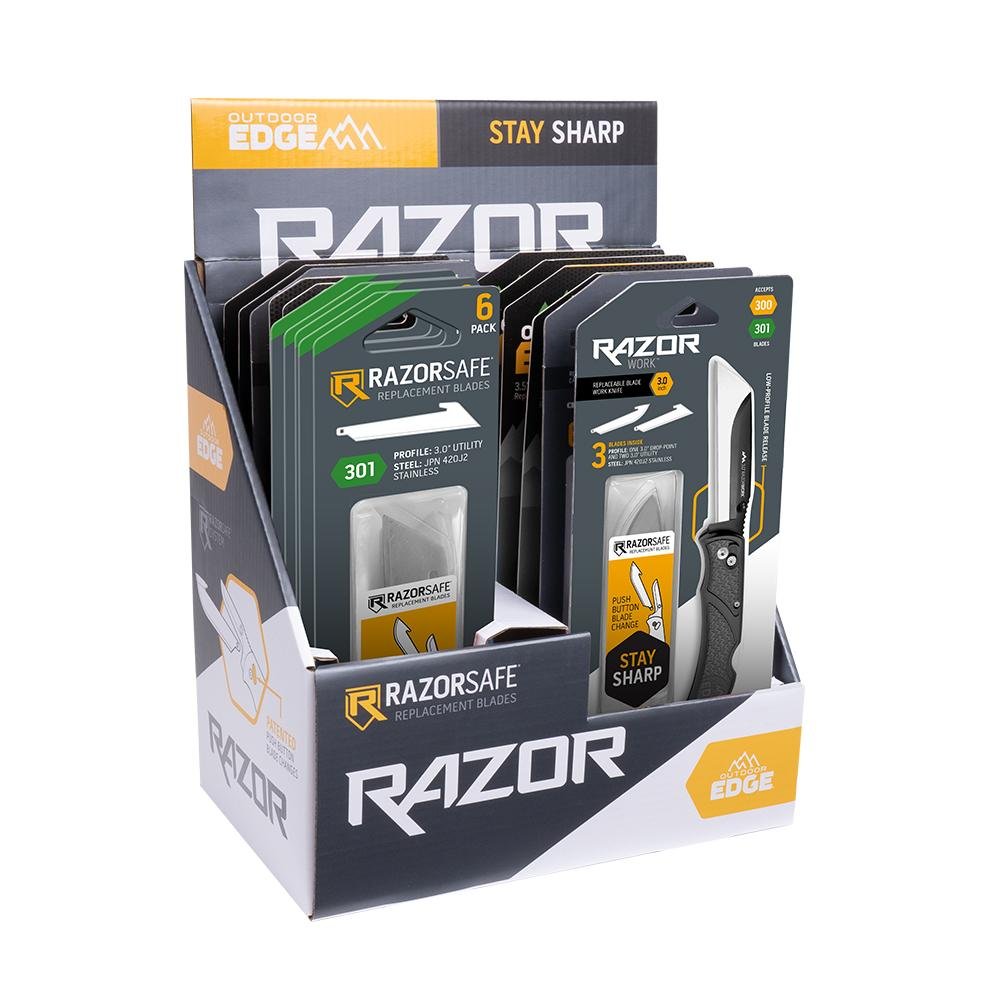 Outdoor Edge 3 Razor Work Knife Display PDQ 3 - Outdoor Edge