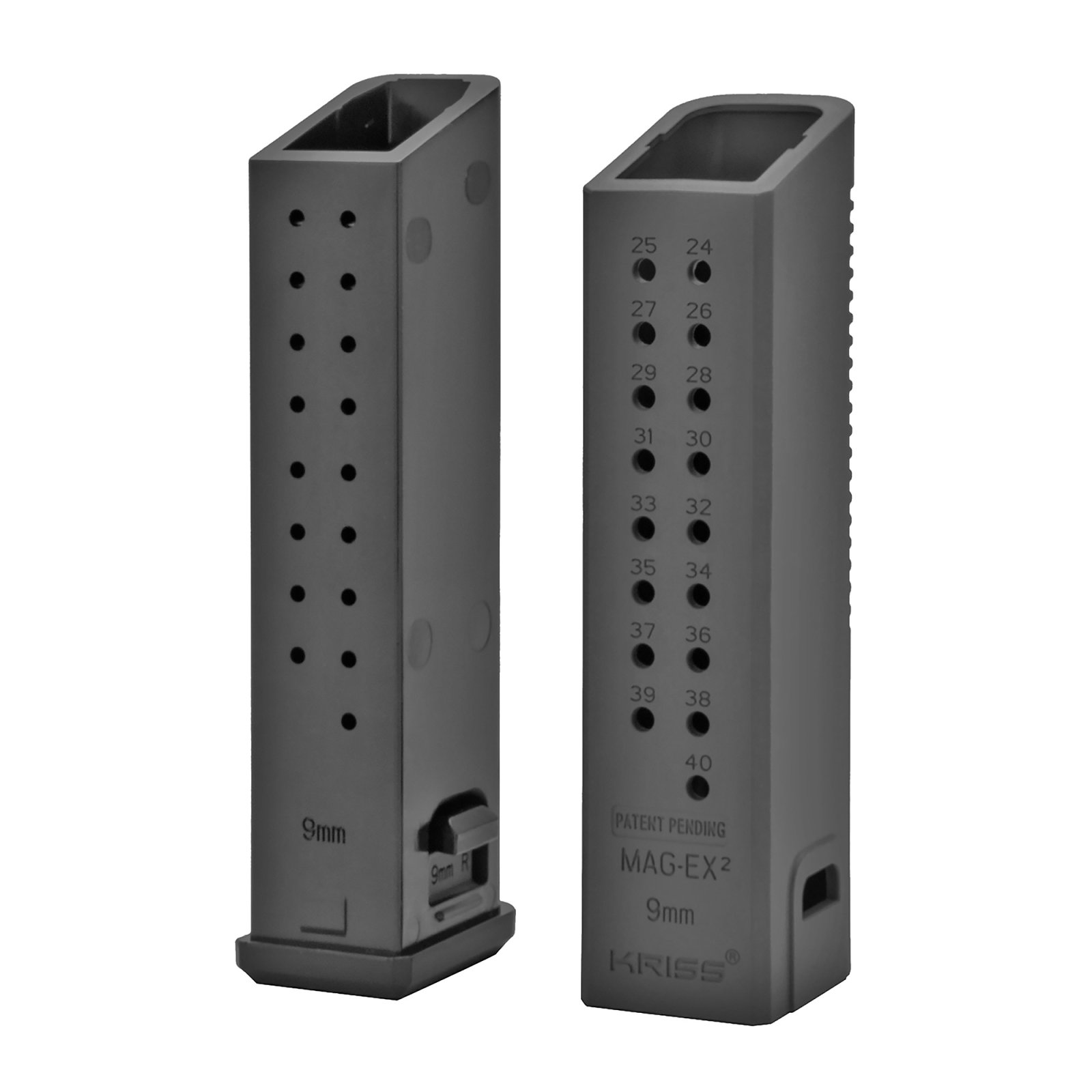 Buy Kriss USA KVA-MX2K90BL01 9MM Magazine Extension +23 Rounds Black 3 Pack online