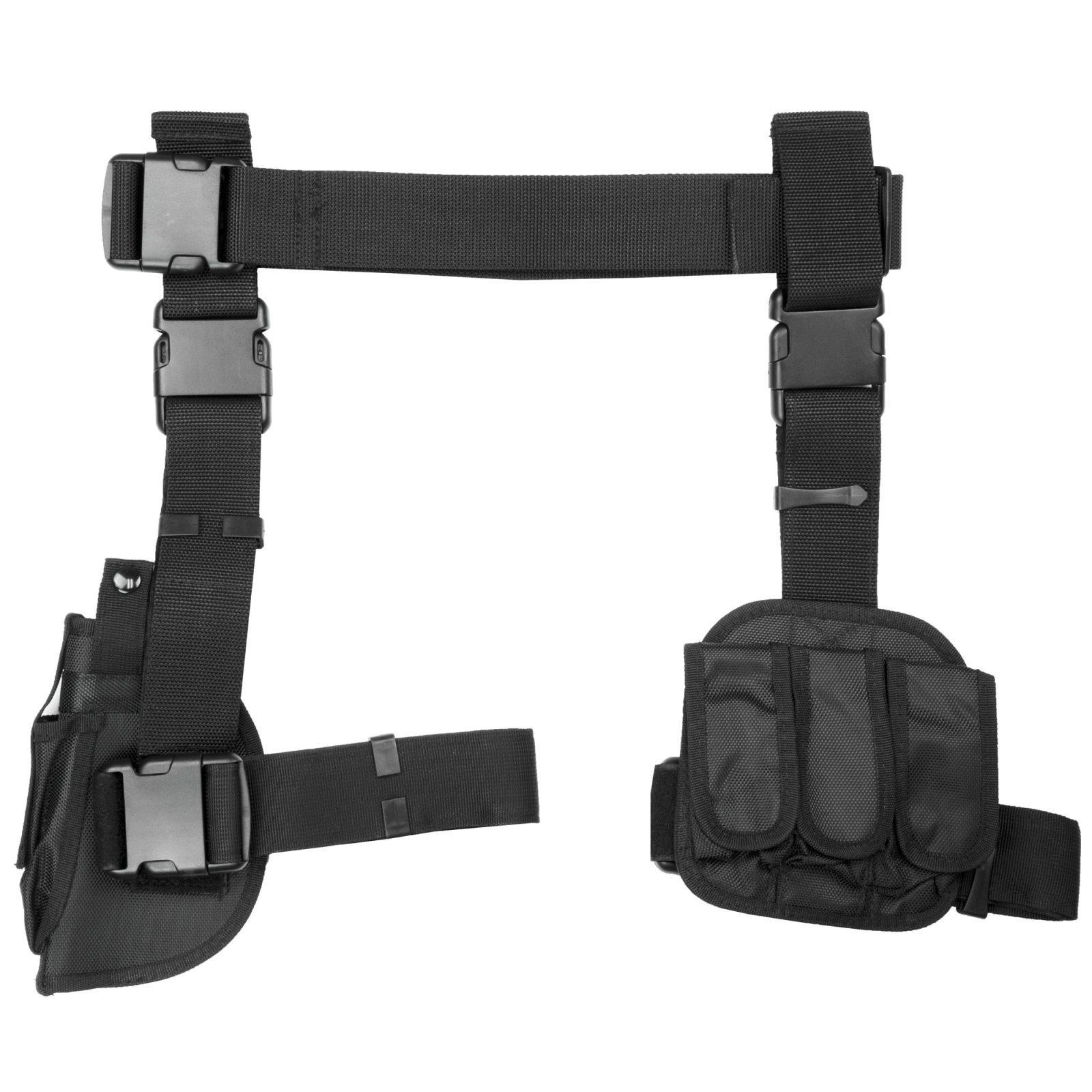 NcSTAR CV2908 Drop-Leg Holster Right-Hand Triple Mag Pouch Black Nylon - NcSTAR