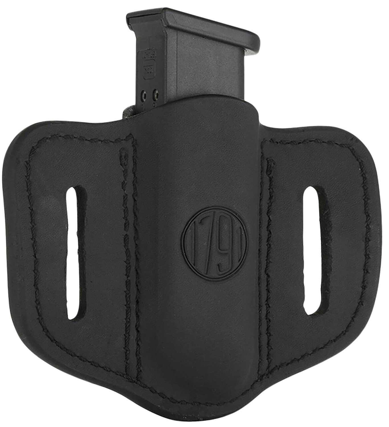 1791 Gunleather MAG12SBLA Single Mag Holster Stealth Black Leather - 1791 Gunleather
