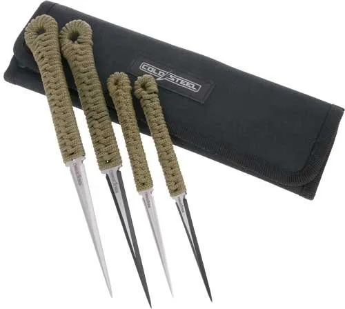 Cold Steel CSTHSPK4PK Throwing Spikes 2-2.5" & 2-3.5" with Sheath - Cold Steel