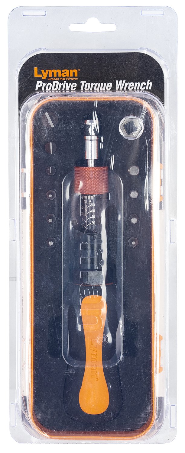 Lyman 7031300 Torque Wrench Steel Rubber Handle Black Orange