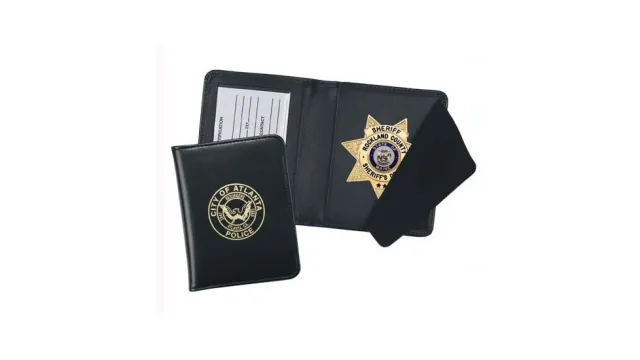 Strong Leather Side-Opening Badge Case Black Leather Belt Clip - Strong Leather