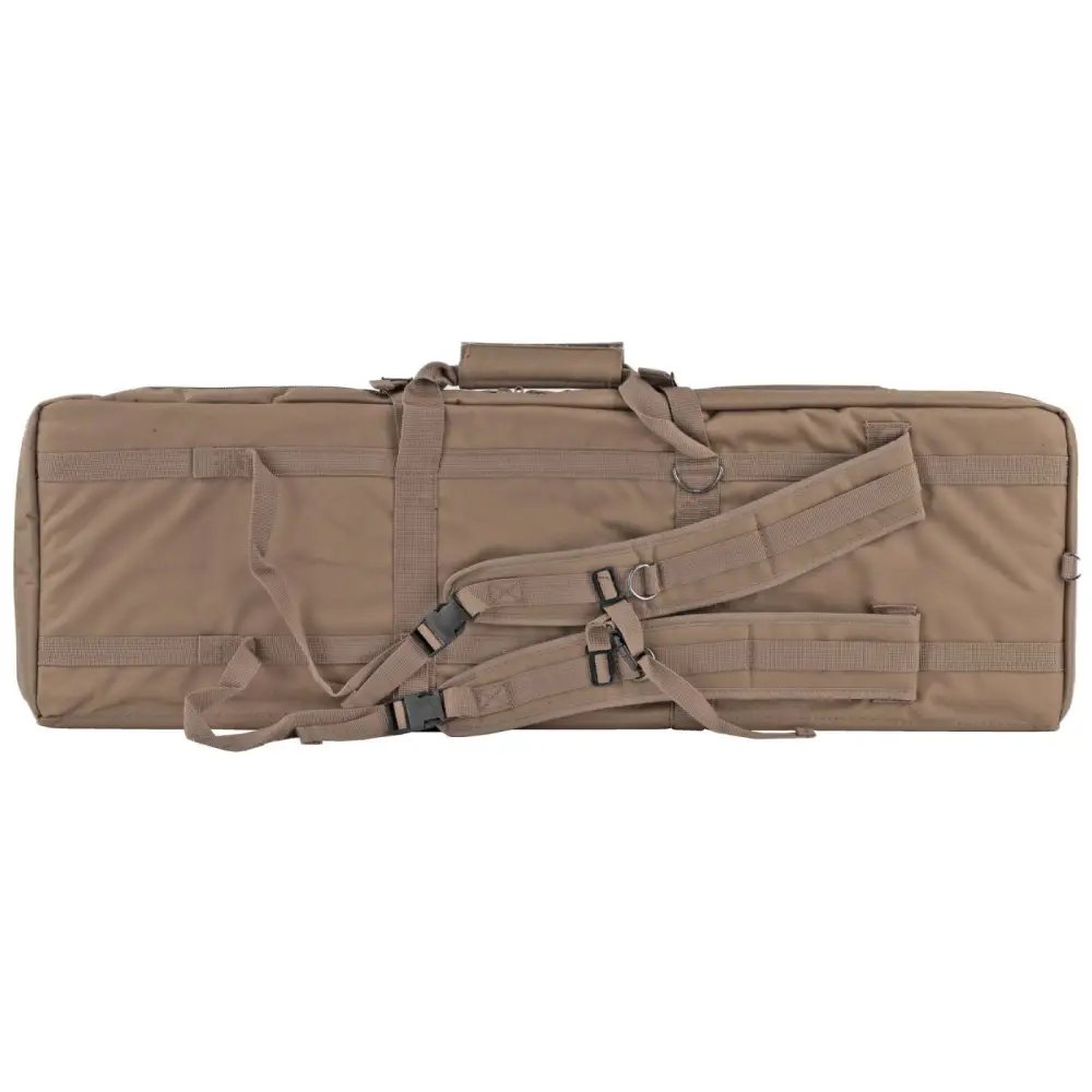 Bulldog BDT60-37T Double Rifle Bag 37 In Tan 3 Accessory Pockets - Bulldog