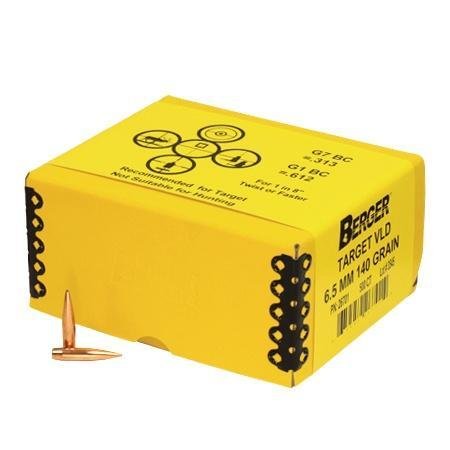 Berger 26701 VLD 6.5mm 140gr Boat Tail Bullets 500/Box - Berger Bullets - 264 CALIBER