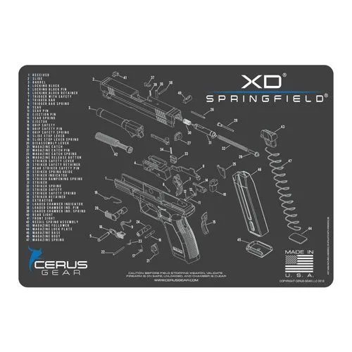 Cerus Gear HM-SPG-XD-SCH-GRY Springfield XD Schematic Promat Charcoal Gray