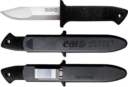 Cold Steel 20PBS Peace Maker III 4" Plain Edge Boot Knife with Sheath - Cold Steel