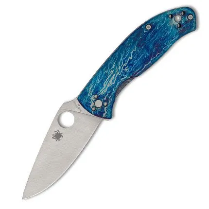 Buy Spyderco C122TIBLD2P Tenacious Blue Titanium D2 Knife online