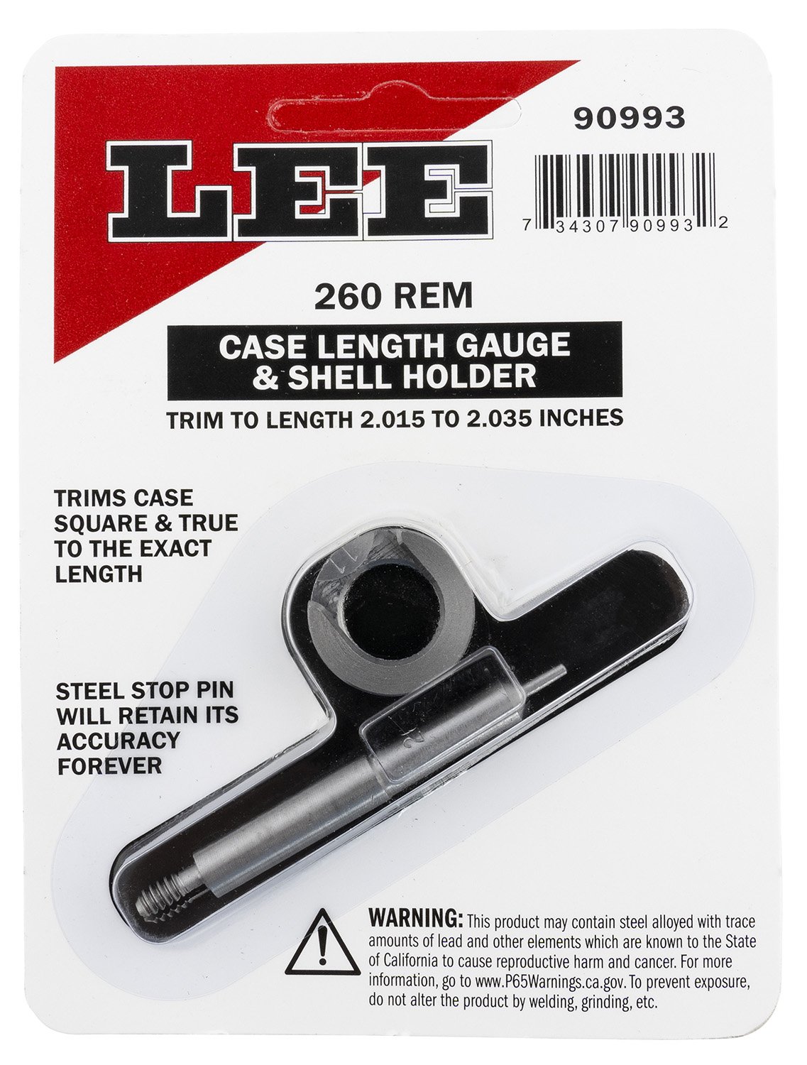 Buy Lee Precision Case Length Gage and Shell Holder .260 Remington 90993 online