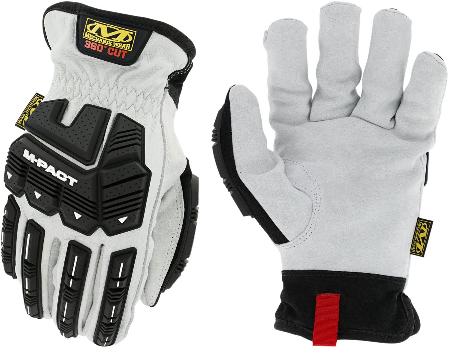 Mechanix Wear LDMPHDX000 M-Pact HD Driver Gloves Small White DuraHide - Mechanix Wear