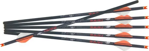 Ravin Crossbows R18 Arrow 16 In 350gr Carbon Brass Nock 6pk - Ravin Crossbows
