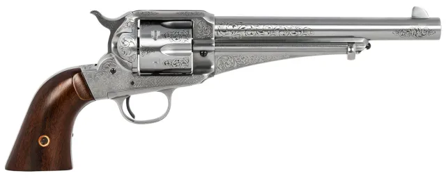 Taylors & Company 550389 1875 Army Outlaw 45 Colt 7.5" Revolver White Engraved - Taylor's & Company - 45 Colt (LC)