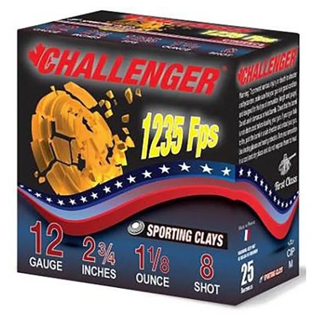 Challenger 2EX3000008 12 Gauge Sporting Clay Ammo 2-3/4" 1-1/8oz #8 1250FPS