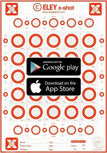 Eley X-Shot Targets 25 Pack Shooting Targets Paper 650911901028 - Eley
