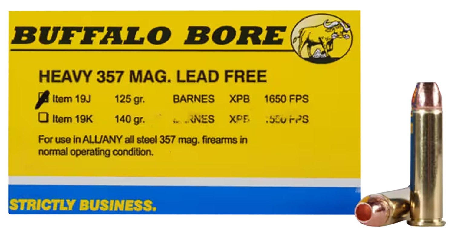 Buffalo Bore 19J20 .357 Mag 125gr Barnes XPB Lead-Free Ammo 20 Rounds - BBA - 357 Mag