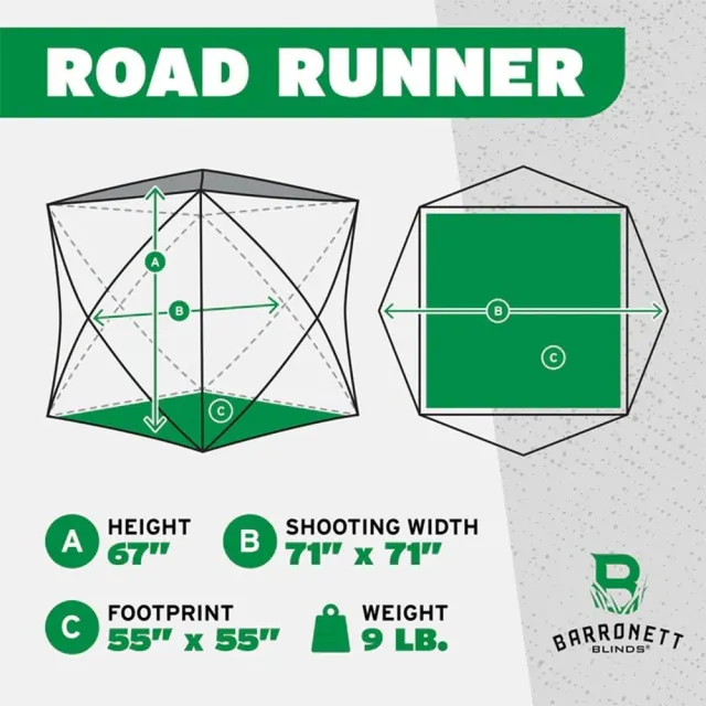 Barronett Blinds Road Runner Ground Blind Bloodtrail Backwoods Camo - Ardisam (River's Edge/ Barronett Blinds)