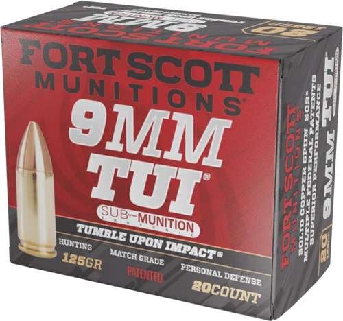 Fort Scott Munitions 9MM125SCVSS 9mm 125gr TUI Solid Copper Ammo 20 Rounds - Fort Scott Munitions - 9mm Luger