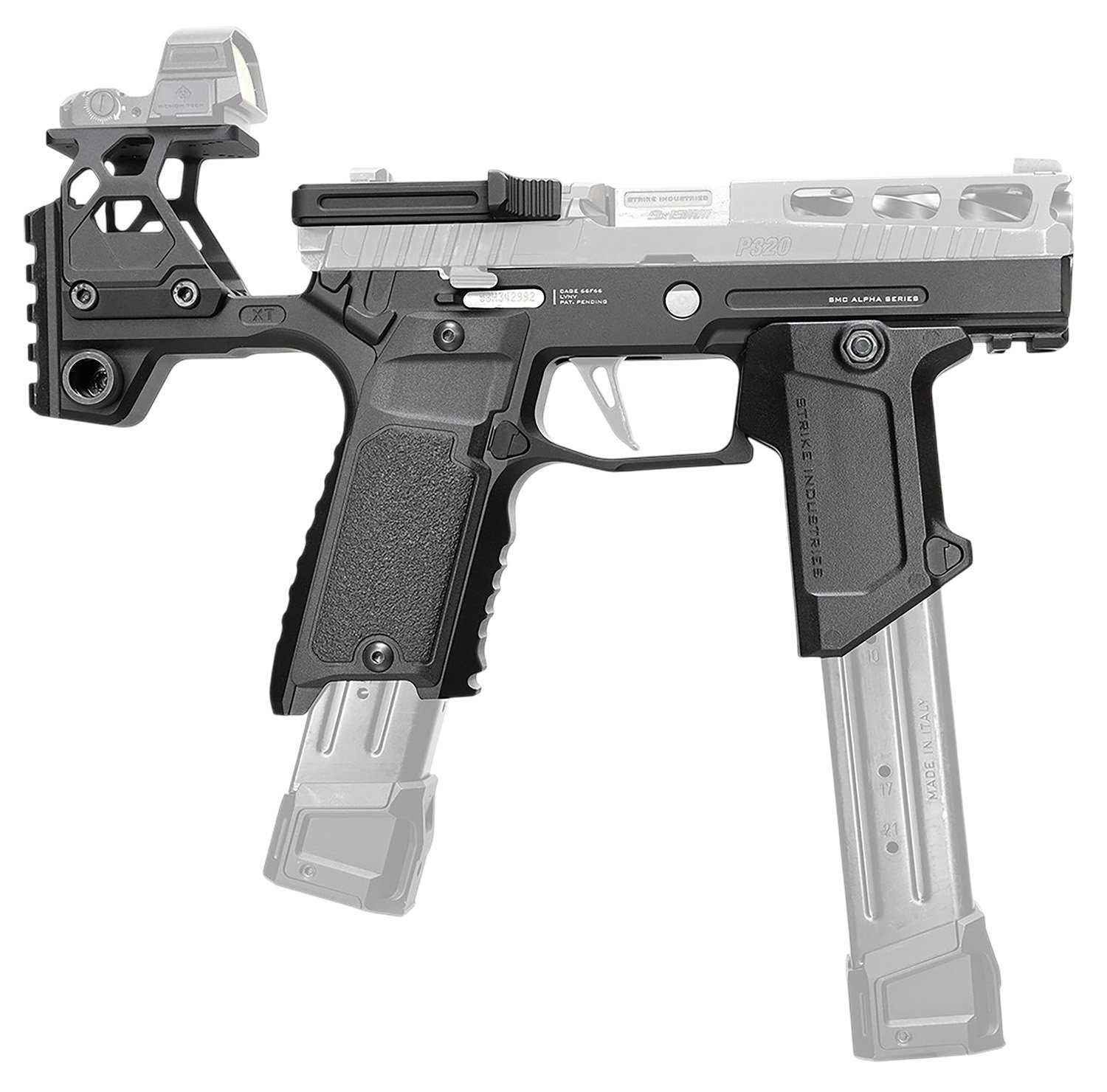 Buy Strike Industries SMCAP320SV2BLK Modular Stock Alpha MKII Black Aluminum Fits Sig Sauer P320 Ambidextrous online