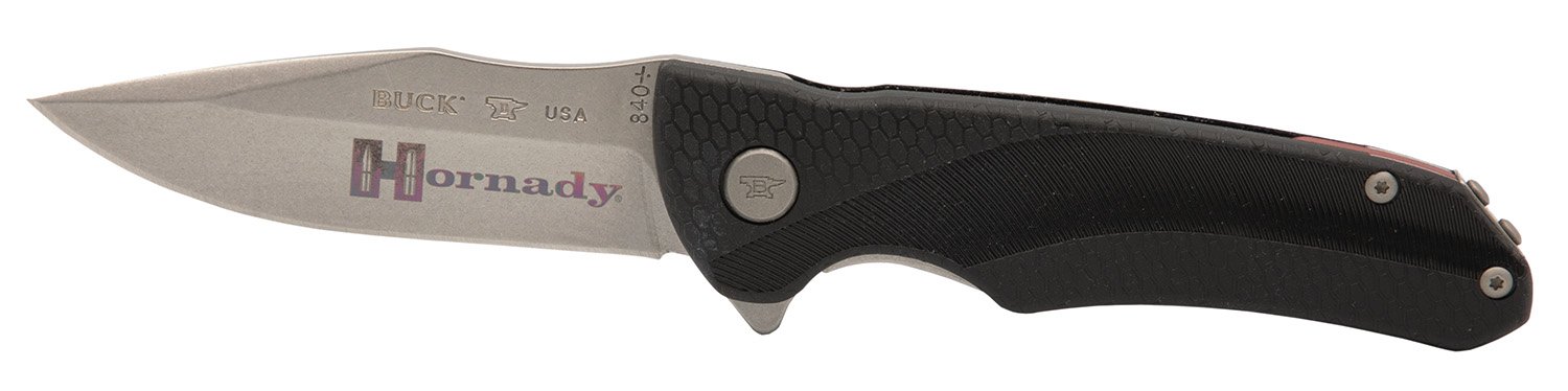 Hornady 99143 Folding Knife 420HC SS Blade Black GFN Handle Clip - Hornady