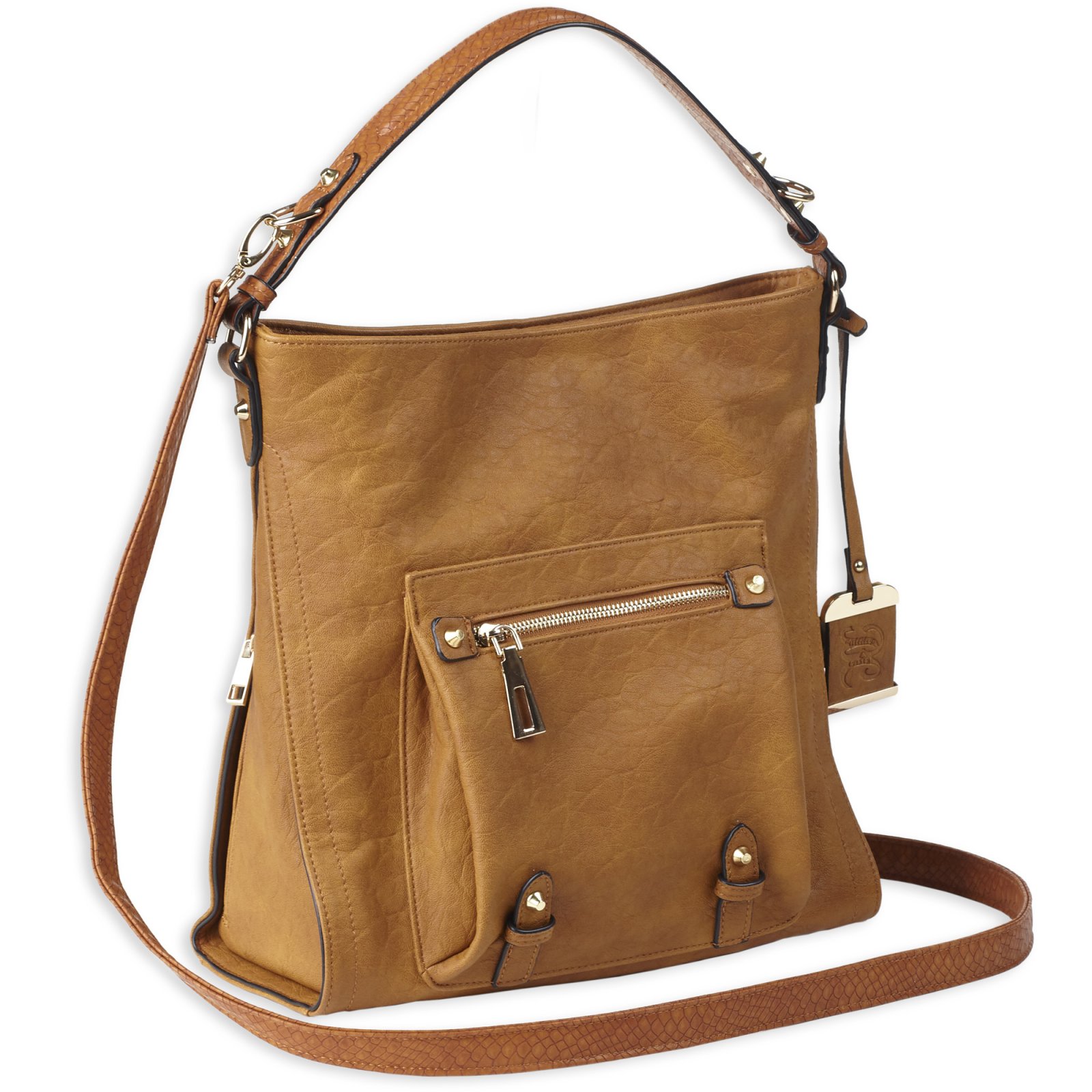 Bulldog BDP054 Concealed Carry Hobo Anna Purse with Holster Cognac Leather - Bulldog