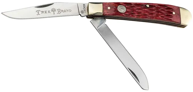 Boker 110825 Trapper 2.0 Clip Point-Spey Plain D2 Steel Blade Red Jigged... - Boker