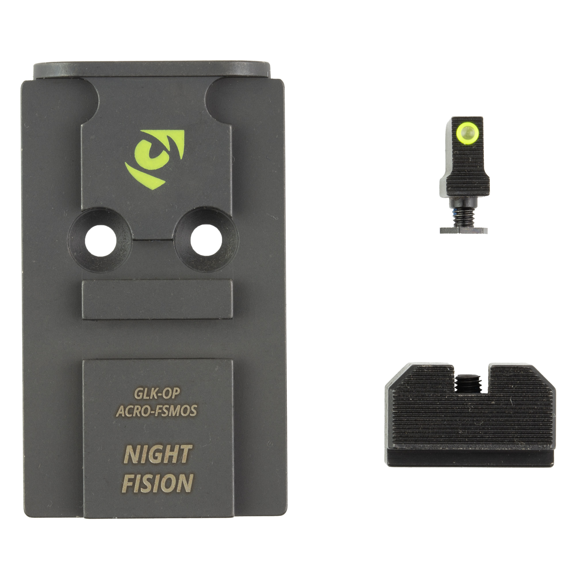 Night Fision Optic Plate + Backup Sight Combo Yellow Front - Night Fision