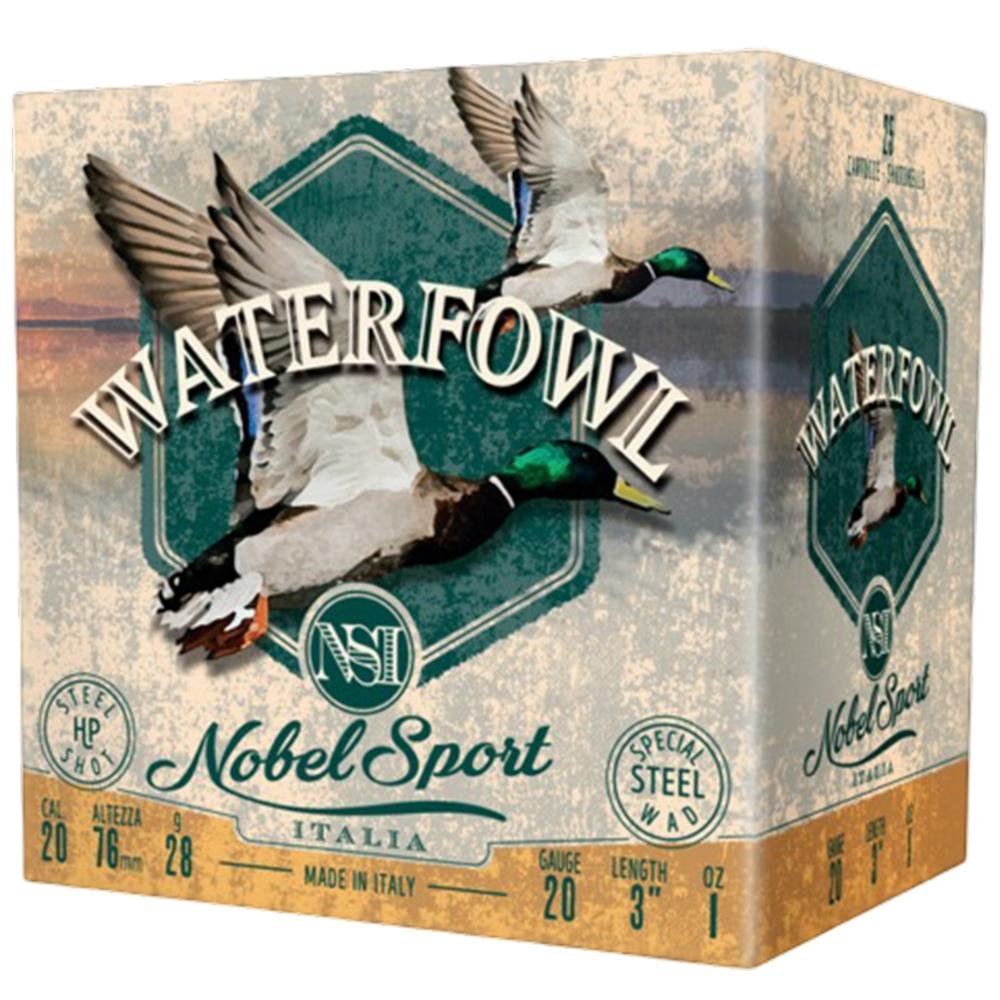 Nobel Sport Steel Waterfowl 20 Shotshells 20ga 1oz 3 1450 fps #4 25/ct - Eurosports LLC