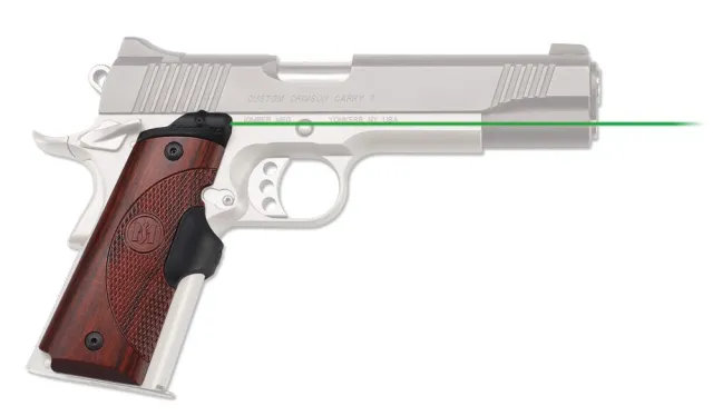 Crimson Trace 01-6530-1 Laser Grip 1911 Full Size Rubber Overmold Wrap Around Front Activation Rosewood LG-901G | GREEN LASER - Crimson Trace