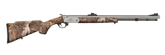 Traditions Buckstalker XT 50 Cal 209 Primer 24" Stainless Cerakote Barrel/Rec Next Camo Wyld Synthetic Stock Fiber Optic Sights - Traditions - 50 Caliber for sale at Smoke Wagon Firearms