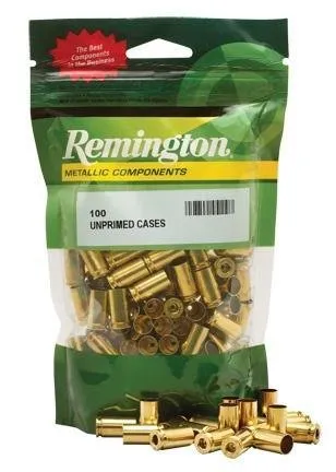 Remington .38 Spl Unprimed Brass Handgun Cartridge Cases - 100 Count, Ideal for Custom Loads, Durable & Consistent