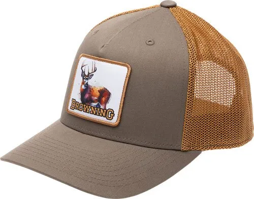 Browning 308638981 Chase Snapback Meshback Mid-Profile Brown OSFM - Browning