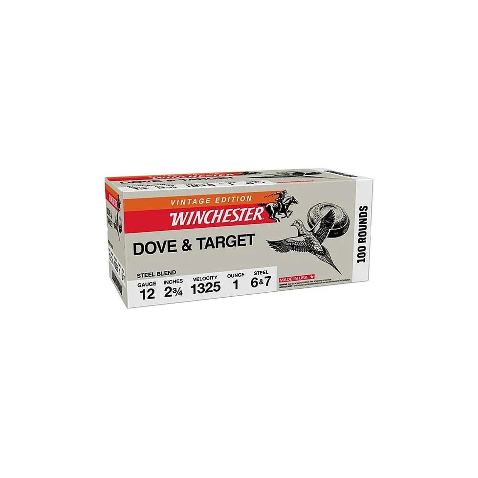 Winchester Dove & Target Steel Blend Shotshells 12ga 2-3/4 1oz 1325 fps #6&7 100/ct - Winchester - 12 GAUGE 2.75"